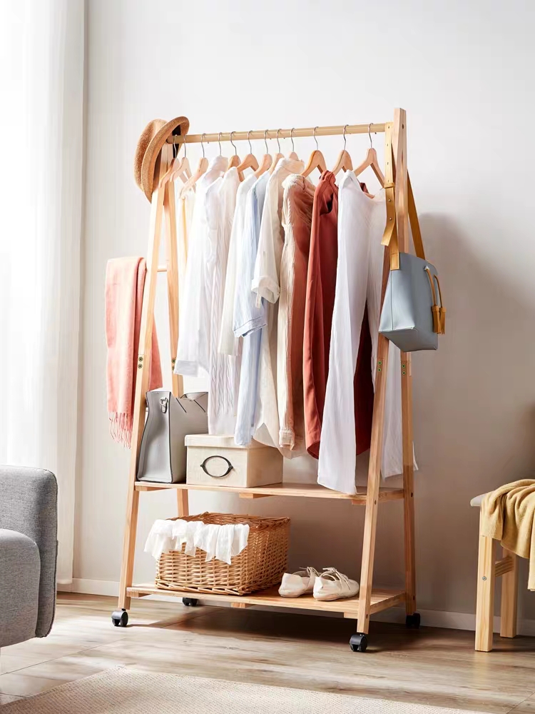 實(shí)木簡(jiǎn)易衣帽架