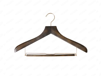 黑色實木防滑衣架17C032