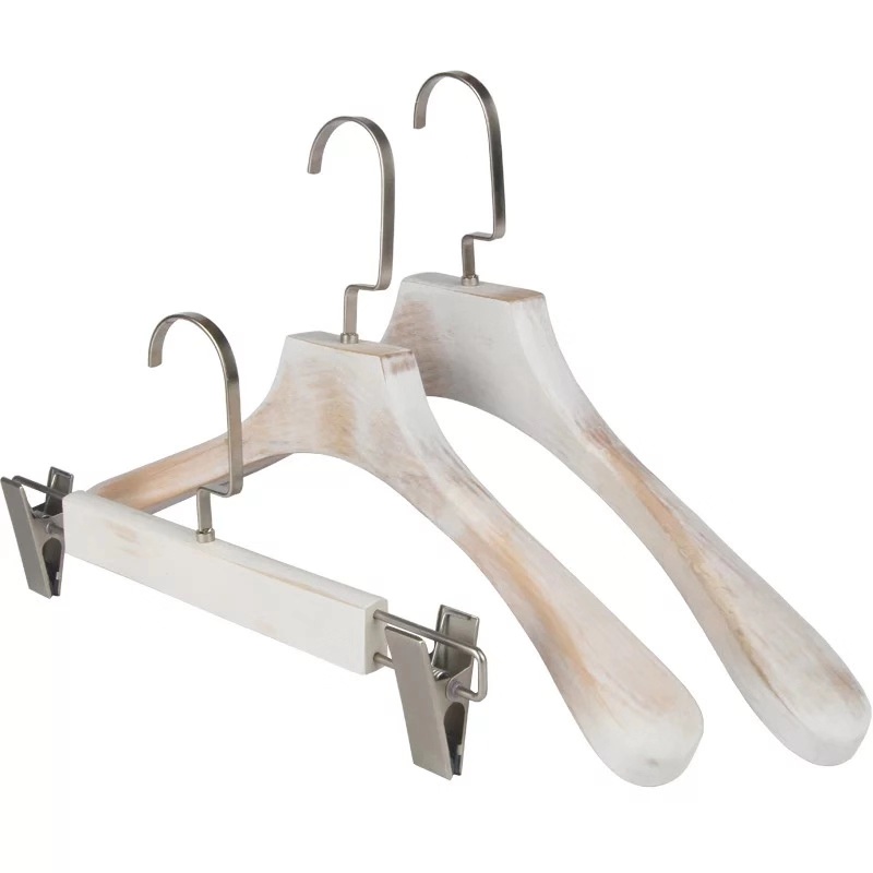 實(shí)木衣架扁鉤珍珠鎳